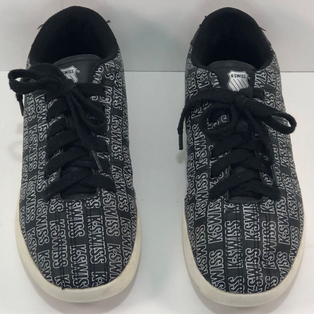 K-SWISS Shoes Youth Sz 5 Black Logo Print Sneakers Low 83643 Unisex Varsity - Picture 2 of 10